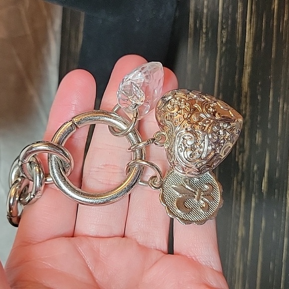 Key Chain Crystal & Silver Hearts Design Kathy Van Zeeland - Picture 3 of 6